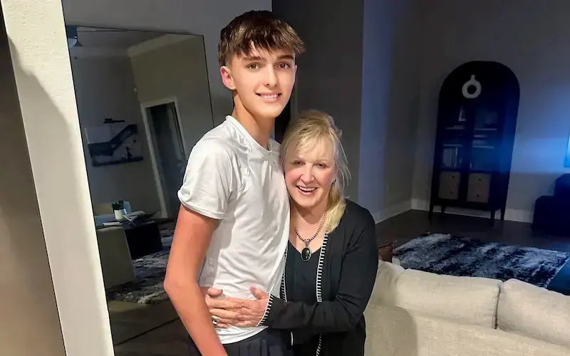 Renee with Austin at the family home — MudderSwag shipping