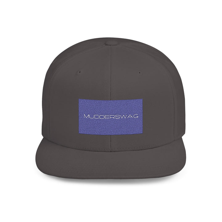 MudderSwag Ice Cold dark-grey snapback hat front view with embroidered brand panel