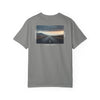 MudderSwag know.self granite tee back view with open-road landscape graphic