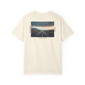 MudderSwag know.self ivory tee back view with open-road landscape graphic
