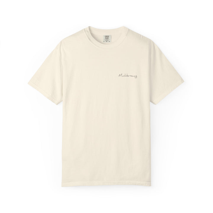 MudderSwag know.self ivory tee front view, blank front