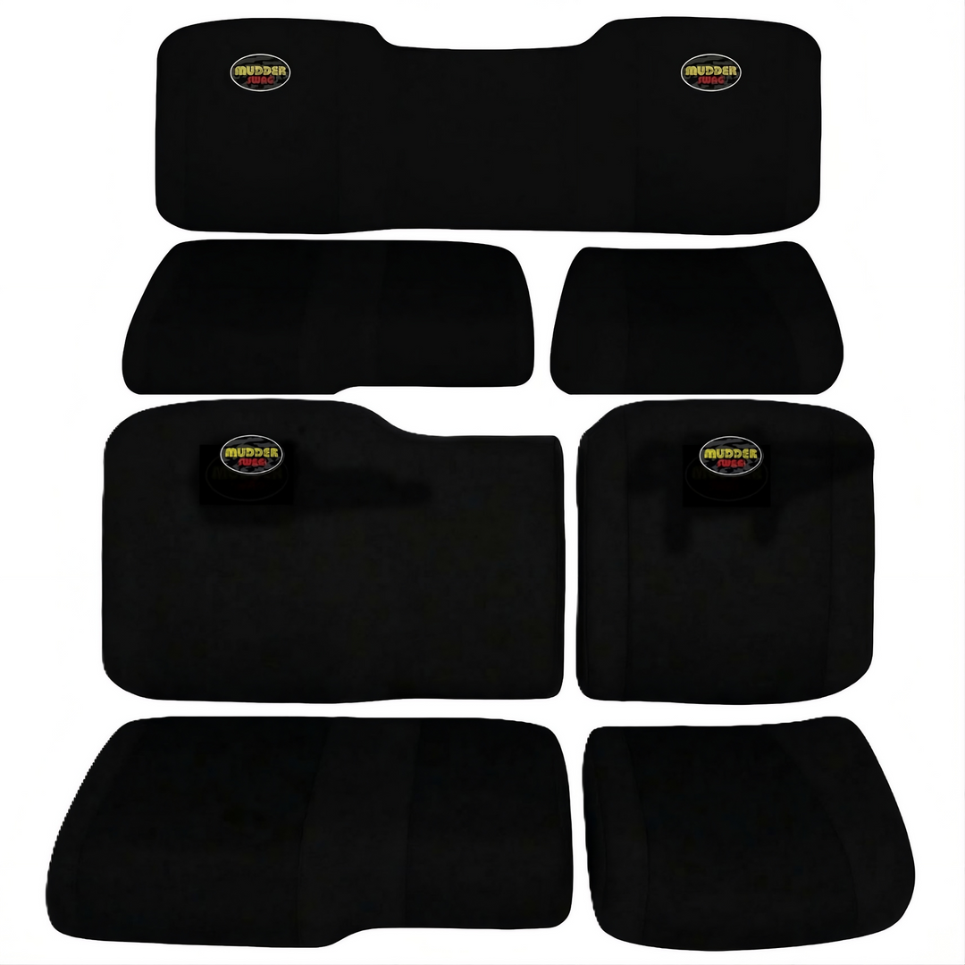 Polaris Ranger Crew 7-piece padded neoprene seat cover set with front split and rear bench configuration