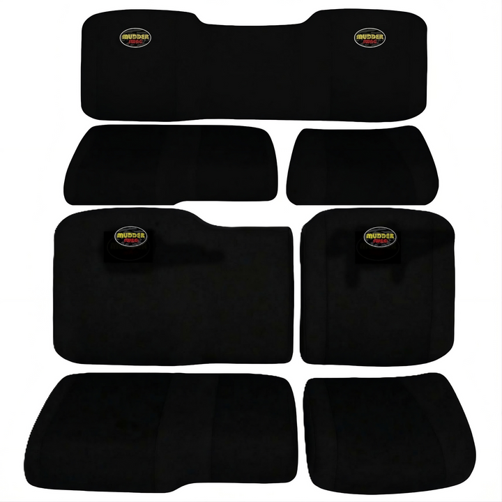 Polaris Ranger Crew 7-piece padded neoprene seat cover set with front split and rear bench configuration