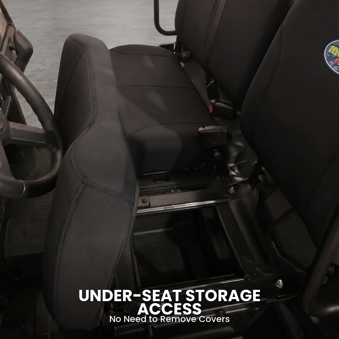 Lifting Polaris Ranger seat cushion to access under-seat